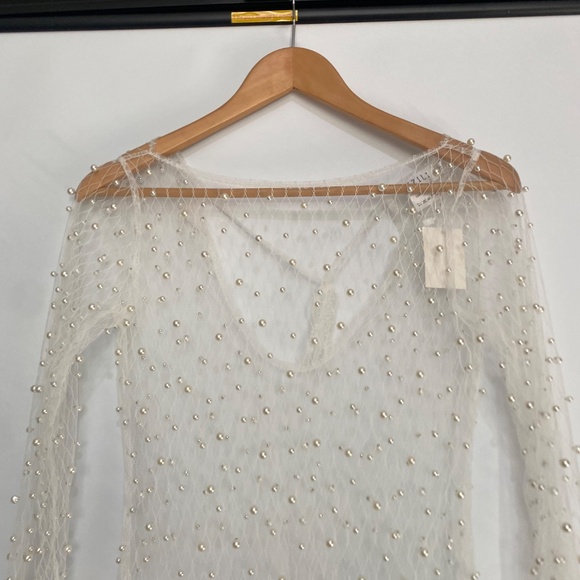 NWT Ezili S Margarite Faux Pearls Coverup Dres - Picture 6 of 13